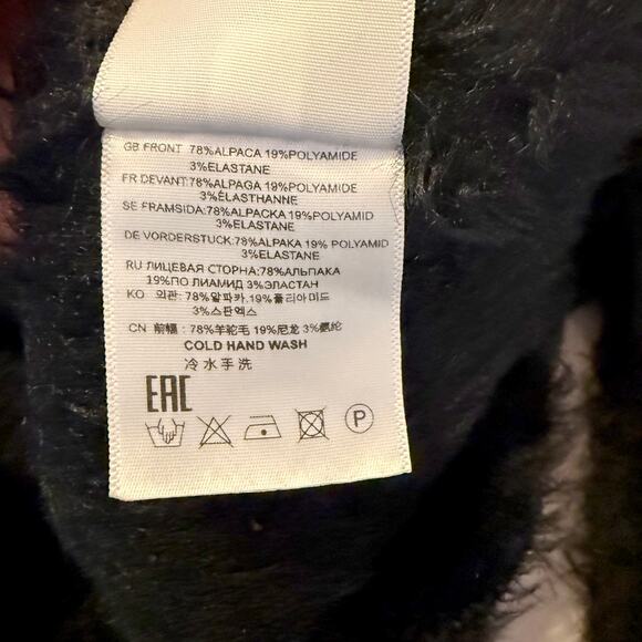 Totême Black Alpaca Biella Cardigan, Sz M - Picture 9 of 11